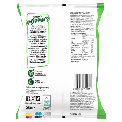 Snack a Jacks Sour Cream & Chive Rice Cakes Crisps 23g - UK Food & Drink - 5000328111865