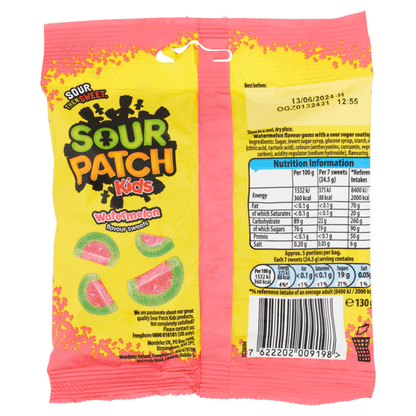 Sour Patch Kids Watermelon Flavour Sweets 130g - UK Food & Drink - 7622202009198