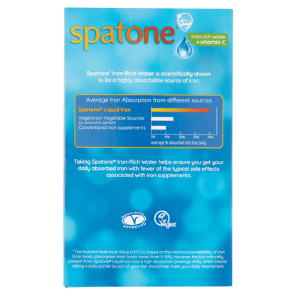 Spatone Iron - Rich Water with Apple Concentrate and Vitamin C 28 x 25ml Sachets (700ml) - UK Food & Drink - 5000488107623
