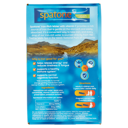 Spatone Iron - Rich Water with Apple Concentrate and Vitamin C 28 x 25ml Sachets (700ml) - UK Food & Drink - 5000488107623