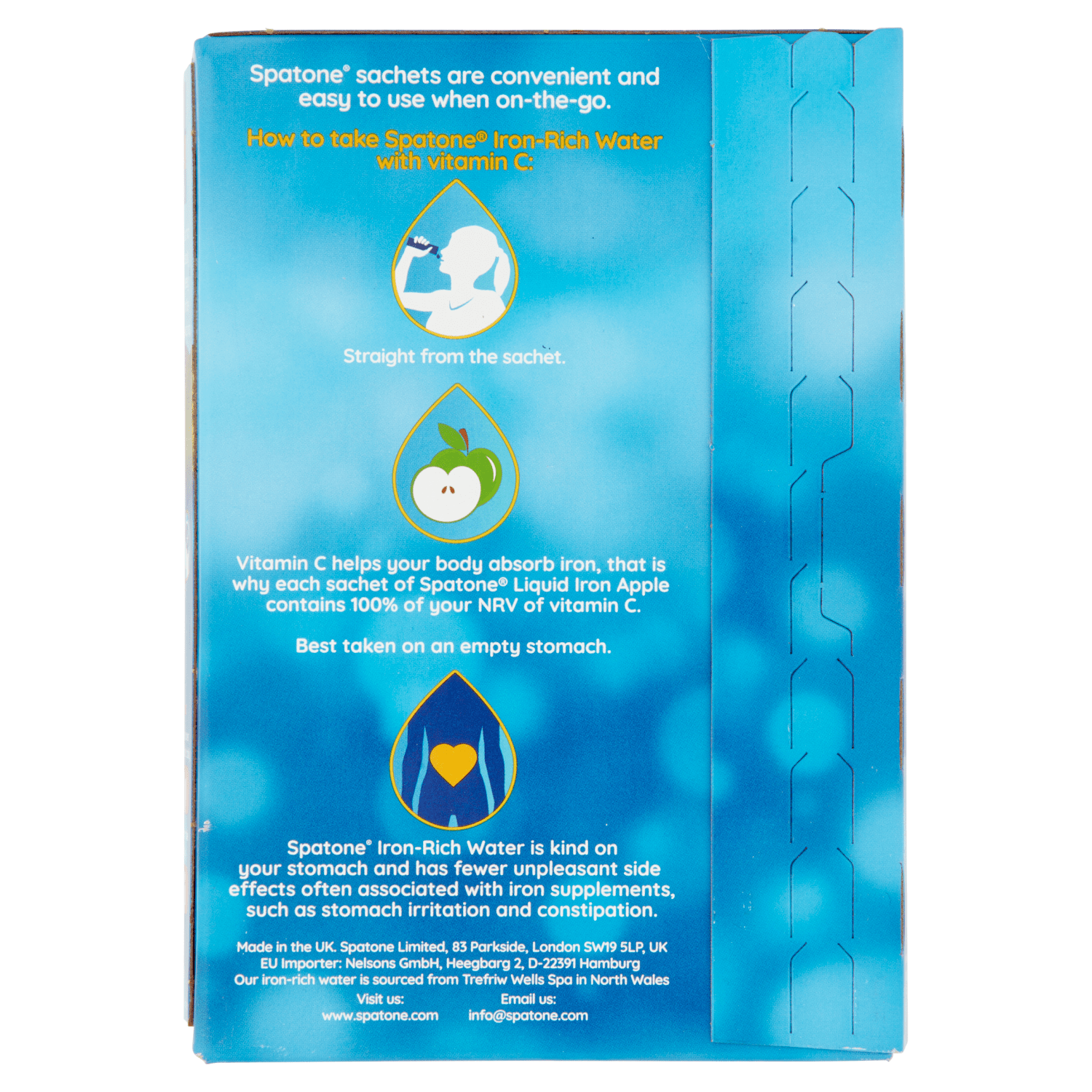 Spatone Iron - Rich Water with Apple Concentrate and Vitamin C 28 x 25ml Sachets (700ml) - UK Food & Drink - 5000488107623