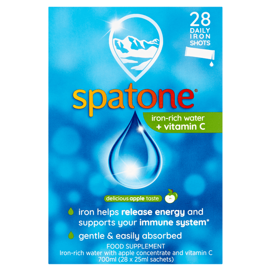 Spatone Iron - Rich Water with Apple Concentrate and Vitamin C 28 x 25ml Sachets (700ml) - UK Food & Drink - 5000488107623