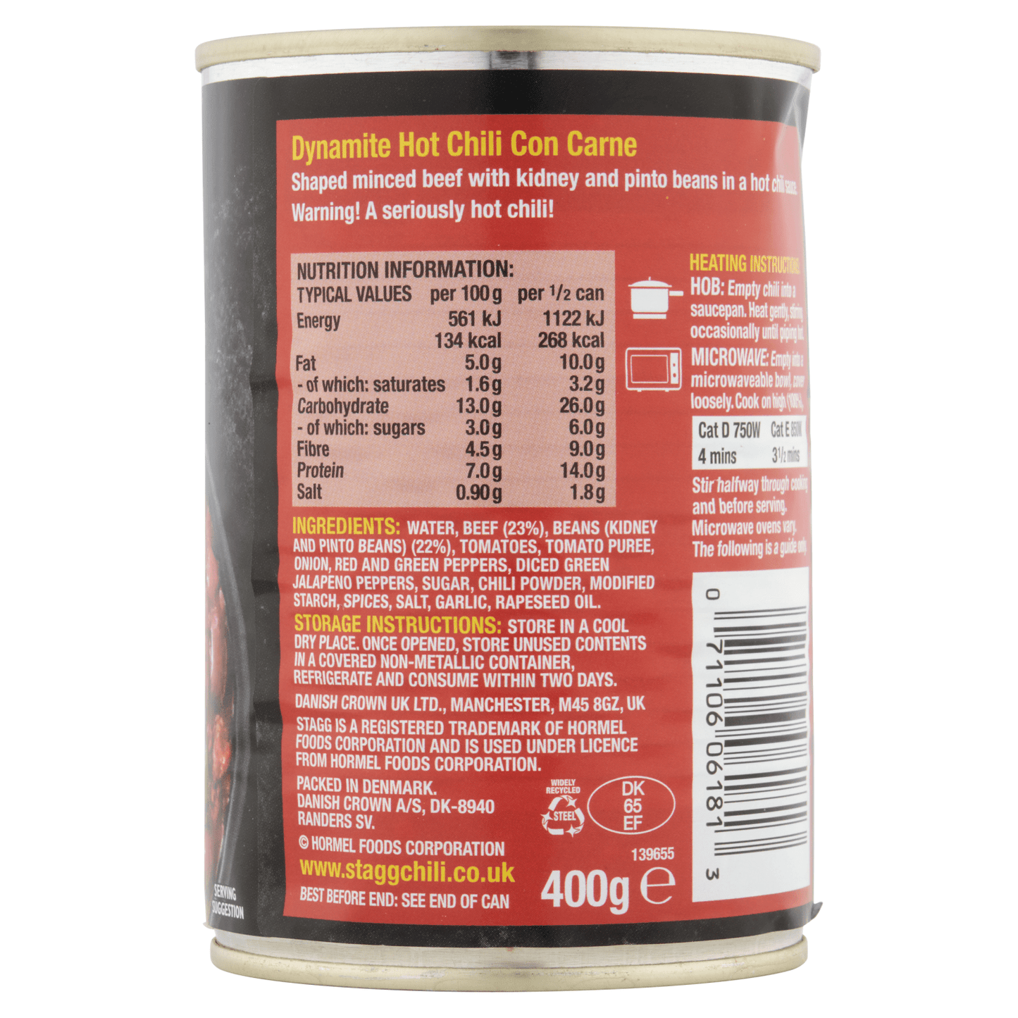 Stagg Chili Dynamite Hot Chili Con Carne 400g - UK Food & Drink - 71106061813