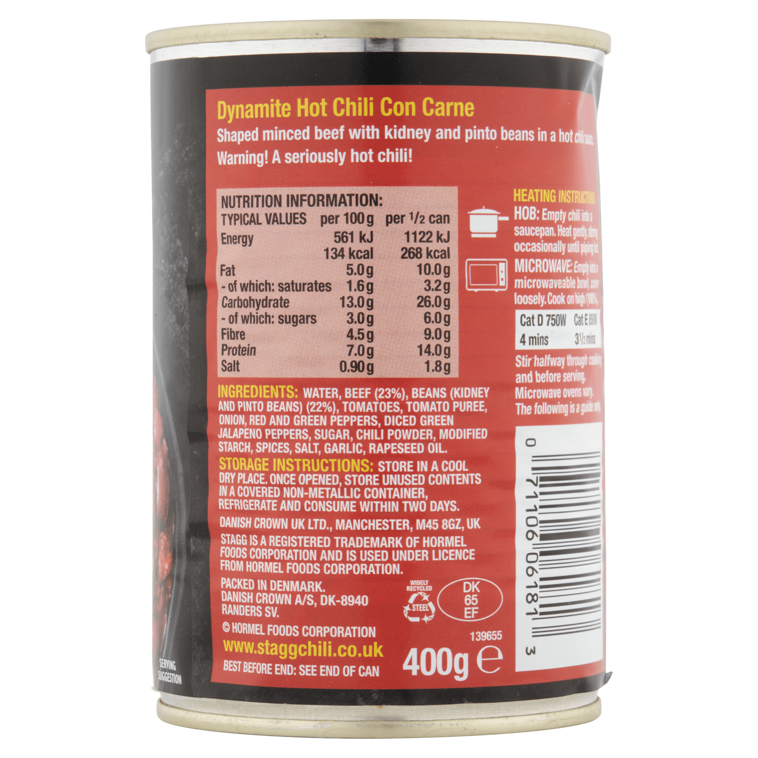 Stagg Chili Dynamite Hot Chili Con Carne 400g - UK Food & Drink - 71106061813