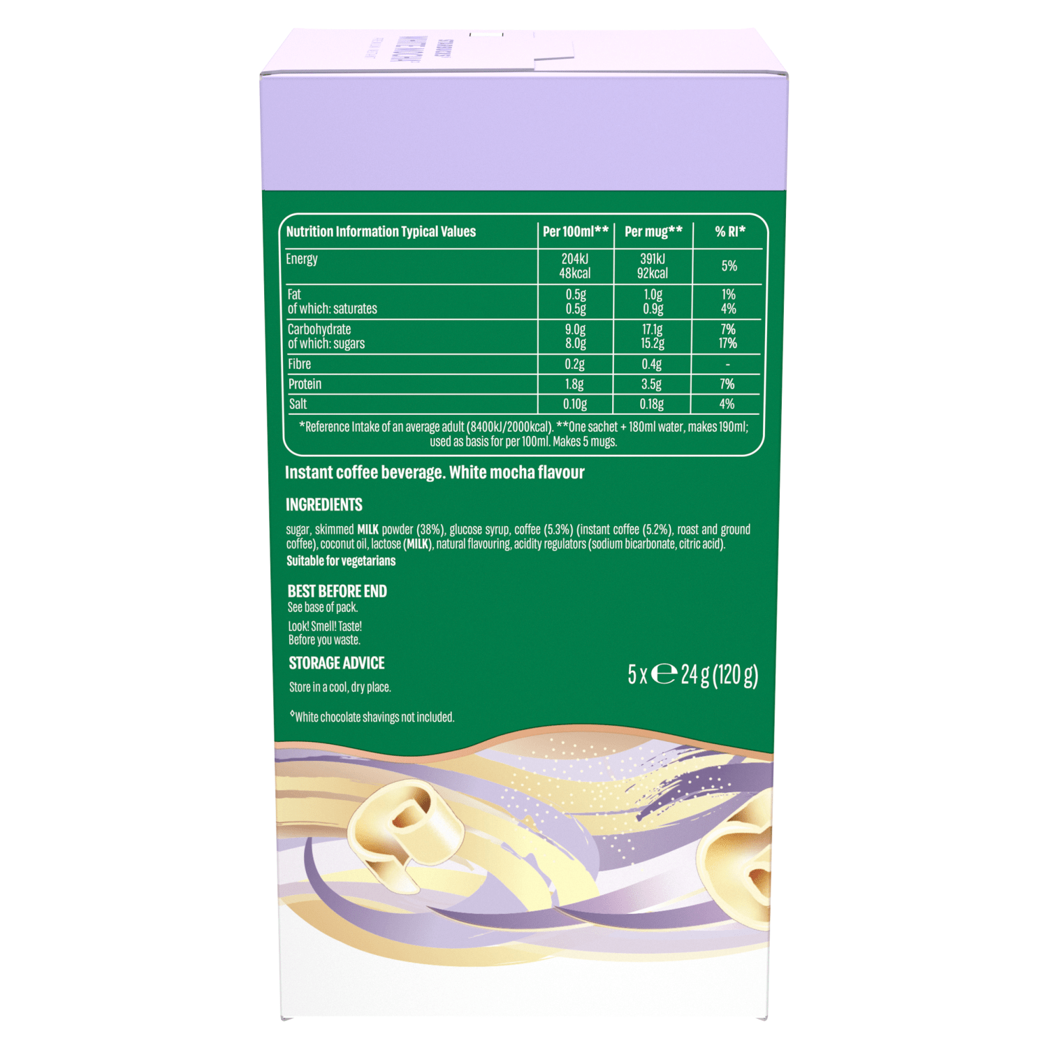 Starbucks Premium Instant White Mocha 5 x 24g (120g) - UK Food & Drink - 8445290224507