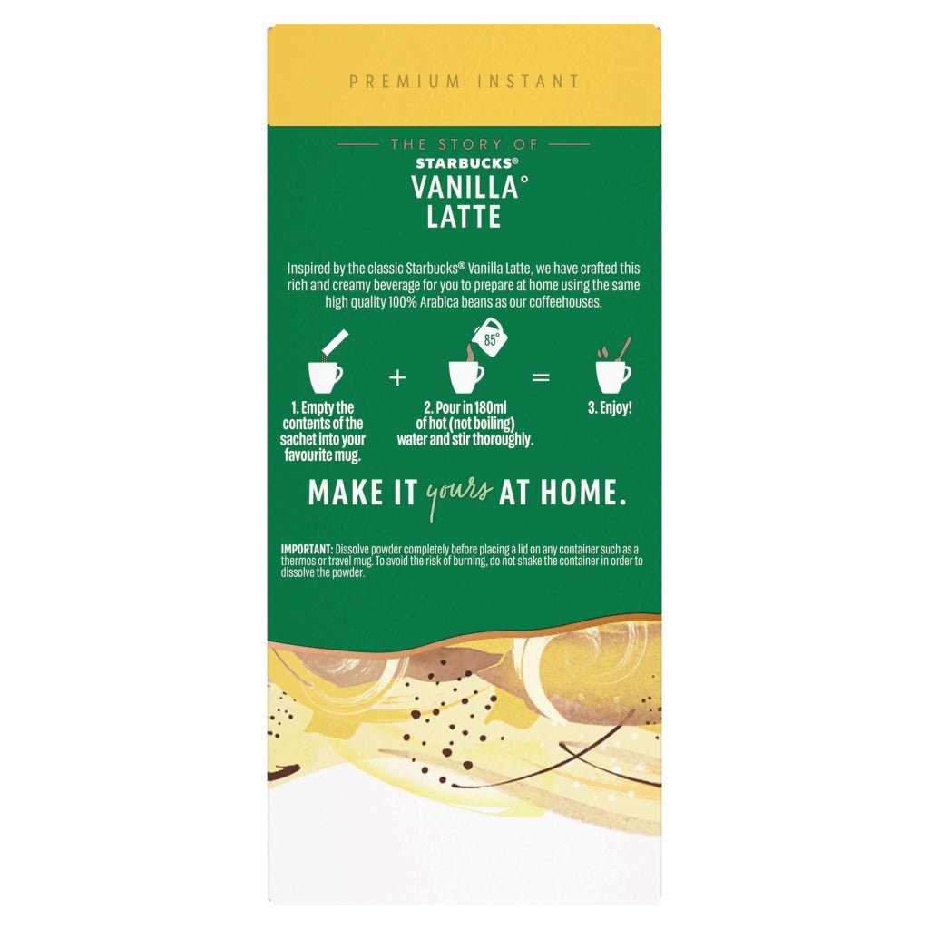 Starbucks Vanilla Latte Premium Instant 5 x 21.5g (107.5g) - UK Food & Drink - 8445291526495