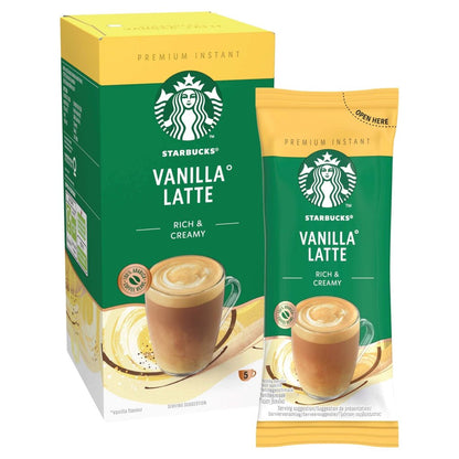 Starbucks Vanilla Latte Premium Instant 5 x 21.5g (107.5g) - UK Food & Drink - 8445291526495
