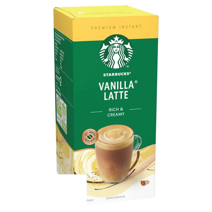 Starbucks Vanilla Latte Premium Instant 5 x 21.5g (107.5g) - UK Food & Drink - 8445291526495
