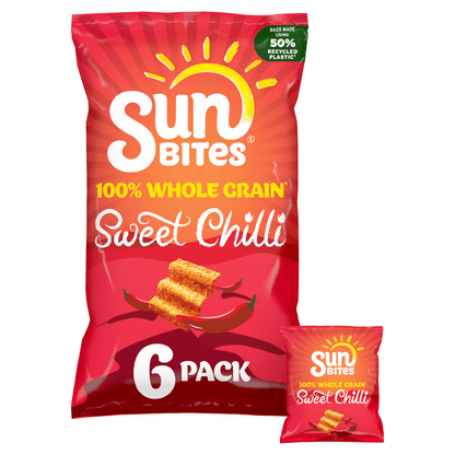 Sunbites Sun Ripened Sweet Chilli Multipack Snacks Crisps 6x25g - UK Food & Drink - 5000328154893
