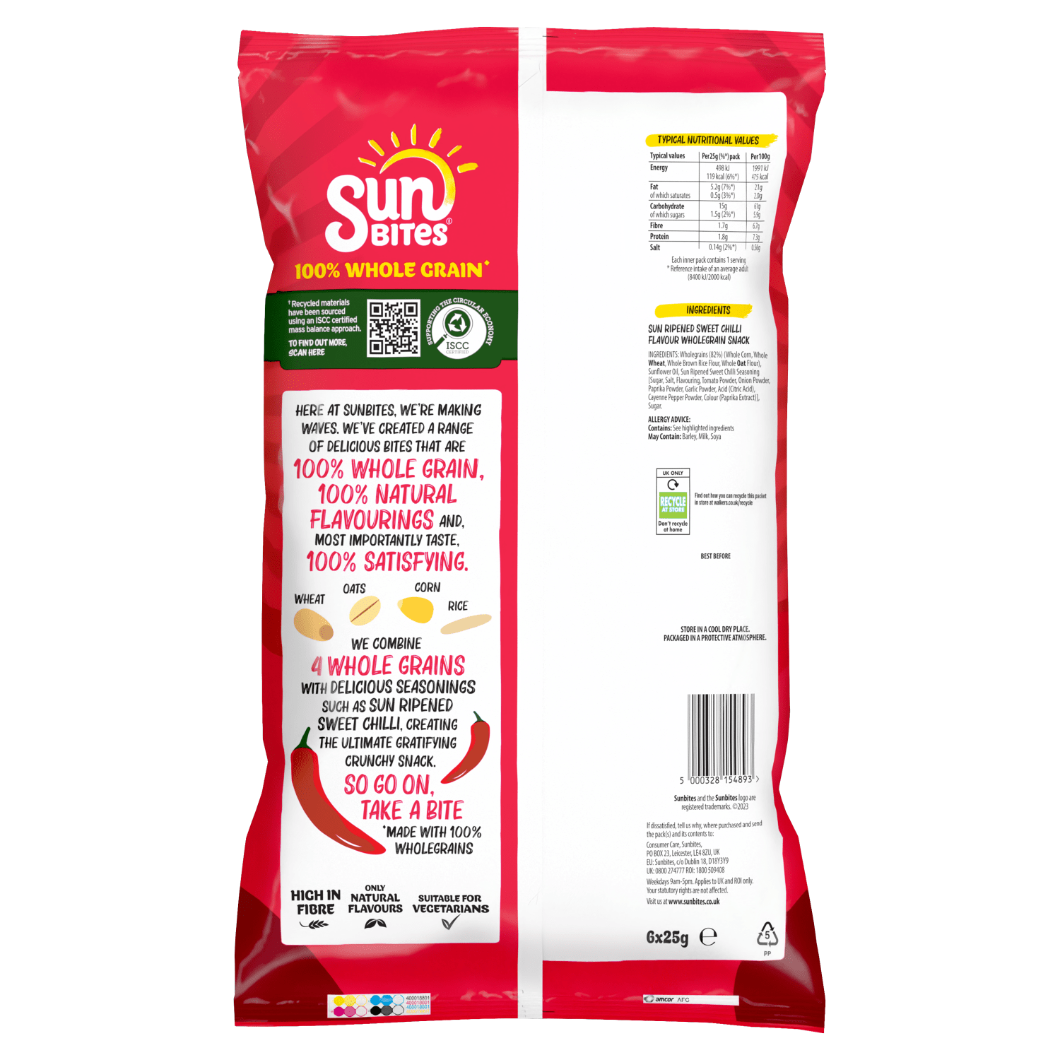 Sunbites Sun Ripened Sweet Chilli Multipack Snacks Crisps 6x25g - UK Food & Drink - 5000328154893