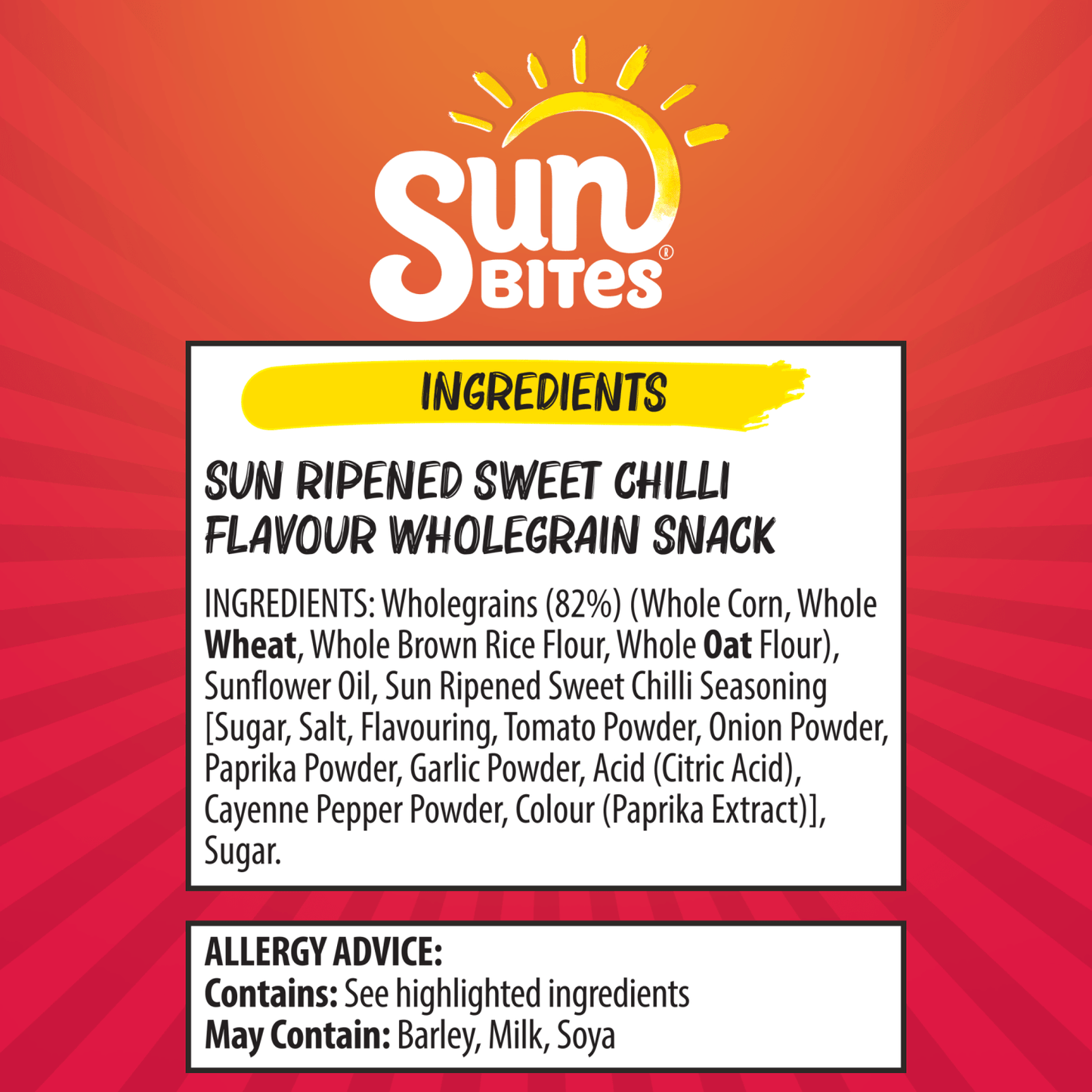 Sunbites Sun Ripened Sweet Chilli Multipack Snacks Crisps 6x25g - UK Food & Drink - 5000328154893