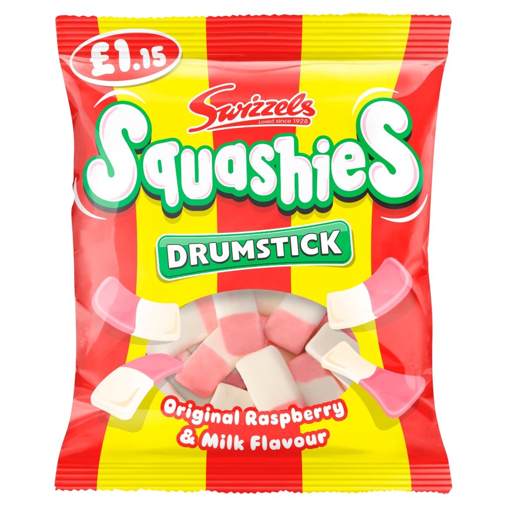 Swizzels Drumstick Squashies Original Raspberry & Milk Flavour 120g - UK Food & Drink - 5010478210882