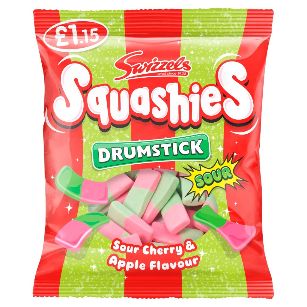 Swizzels Drumstick Squashies Sour Cherry & Apple Flavour 120g - UK Food & Drink - 5010478250451