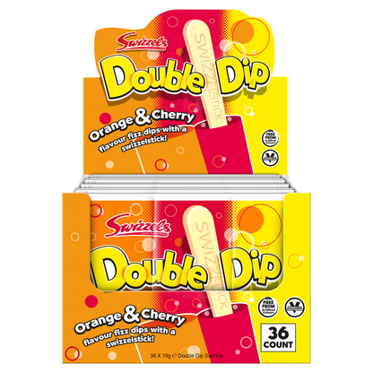 Swizzels Orange & Cherry Double Dip 19g - UK Food & Drink - 5010478533912