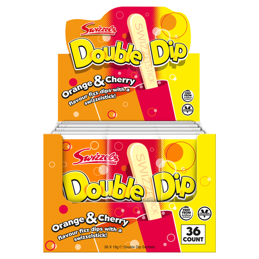 Swizzels Orange & Cherry Double Dip 19g - UK Food & Drink - 5010478533912