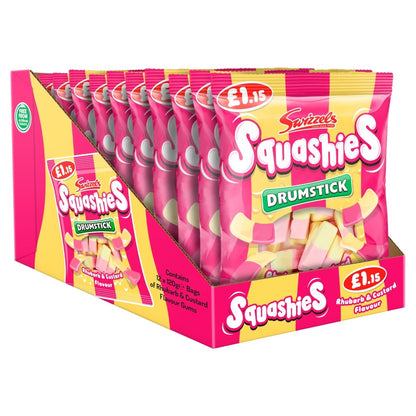 Swizzels Rhubarb & Custard Flavour Drumstick Squashies 120g - UK Food & Drink - 5010478271142