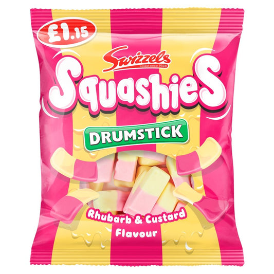 Swizzels Rhubarb & Custard Flavour Drumstick Squashies 120g - UK Food & Drink - 5010478271142