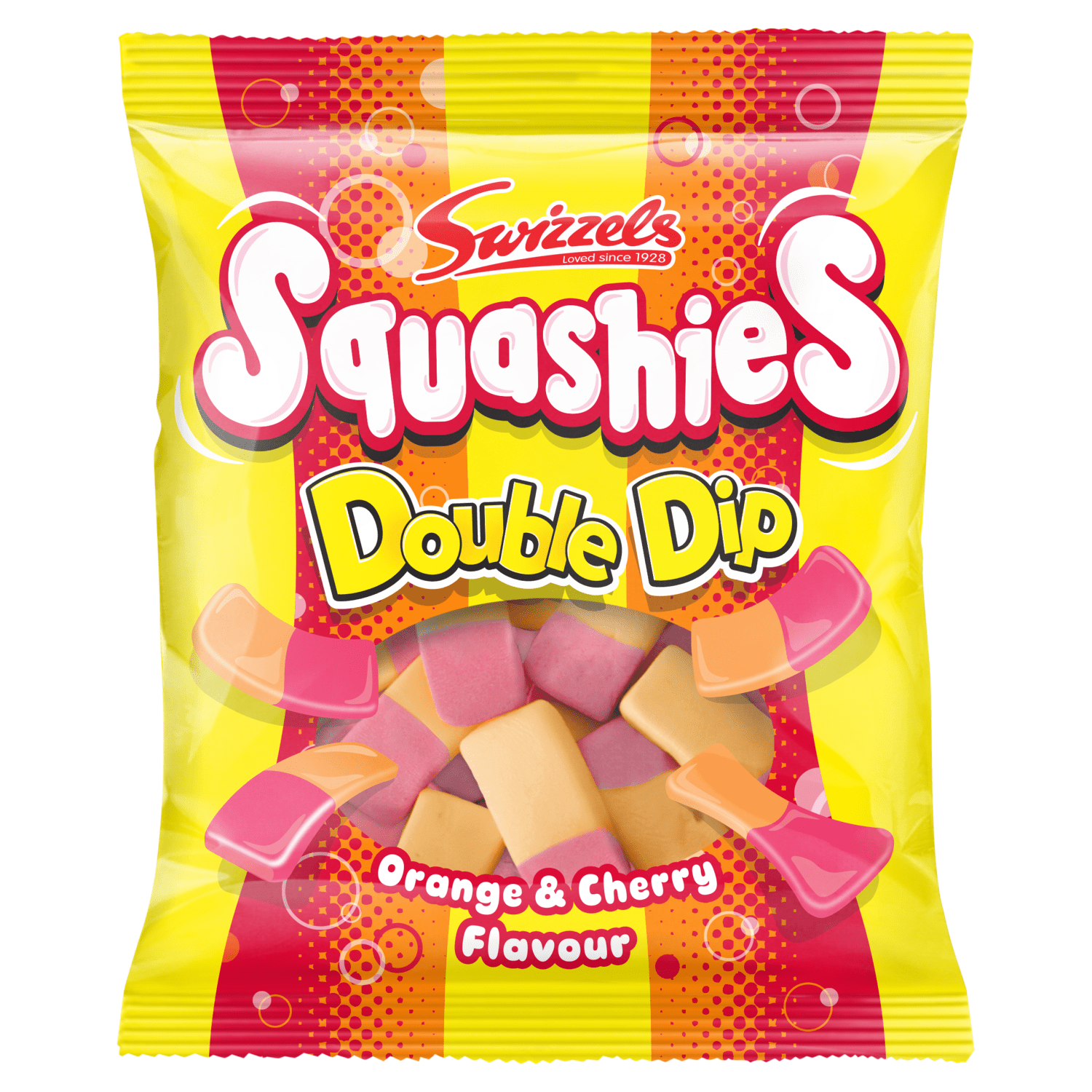 Swizzels Squashie Orange & Cherry Flavour Double Dip 120g - UK Food & Drink - 5010478681545