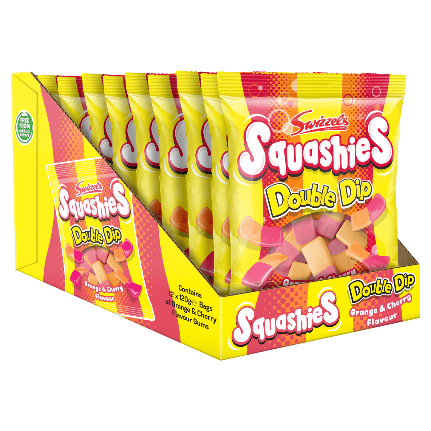 Swizzels Squashie Orange & Cherry Flavour Double Dip 120g - UK Food & Drink - 5010478681545