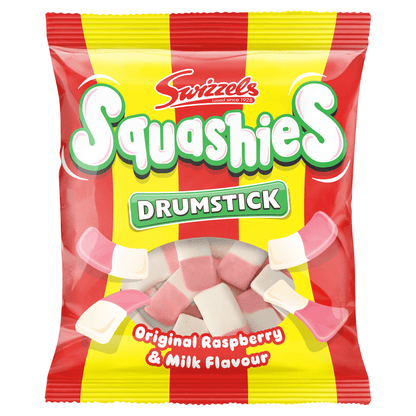 Swizzels Squashies Drumstick Original Raspberry & Milk Flavour 120g - UK Food & Drink - 5010478501782