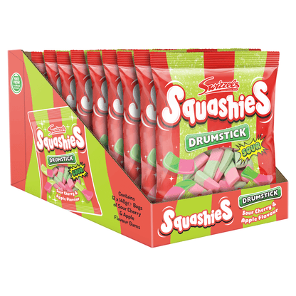 Swizzels Squashies Drumstick Sour Cherry & Apple Flavour 140g - UK Food & Drink - 5010478051140