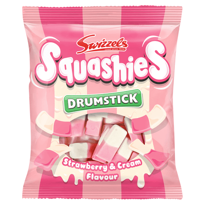 Swizzels Squashies Drumstick Strawberry & Cream Flavour 120g - UK Food & Drink - 5010478103047