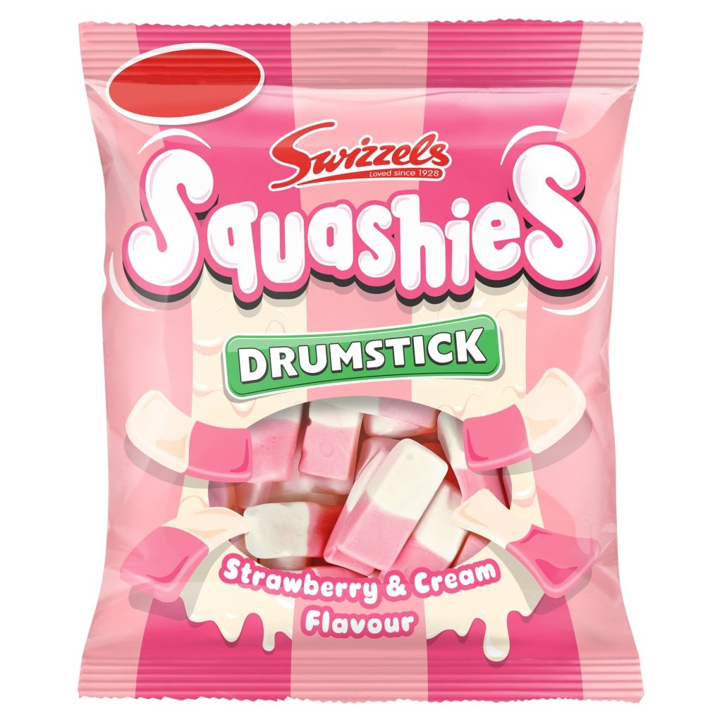 Swizzels Squashies Drumstick Strawberry & Cream Flavour 120g - UK Food & Drink - 5010478511729