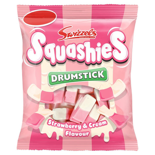 Swizzels Squashies Drumstick Strawberry & Cream Flavour 120g - UK Food & Drink - 5010478511729