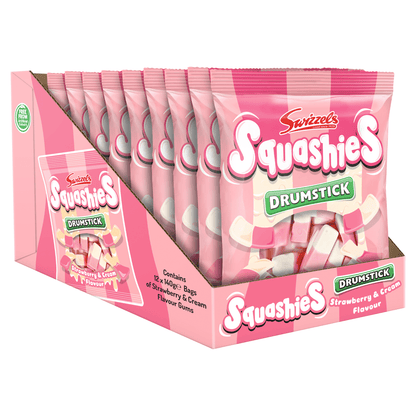 Swizzels Squashies Drumstick Strawberry & Cream Flavour 140g - UK Food & Drink - 5010478091337