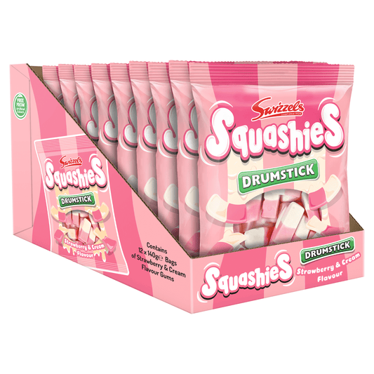 Swizzels Squashies Drumstick Strawberry & Cream Flavour 140g - UK Food & Drink - 5010478091337