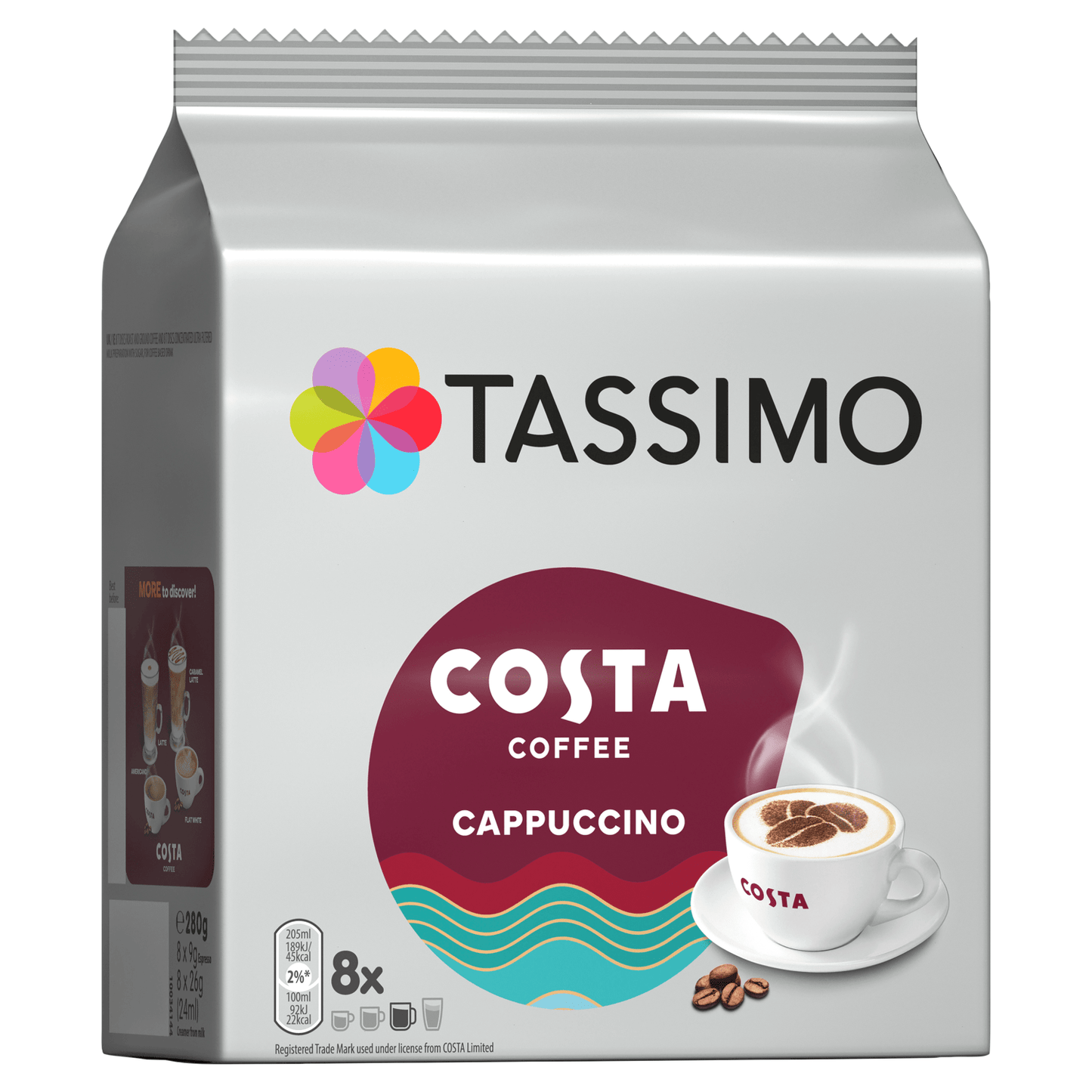 Tassimo 8 Costa Cappuccino 280g - UK Food & Drink - 8711000545324
