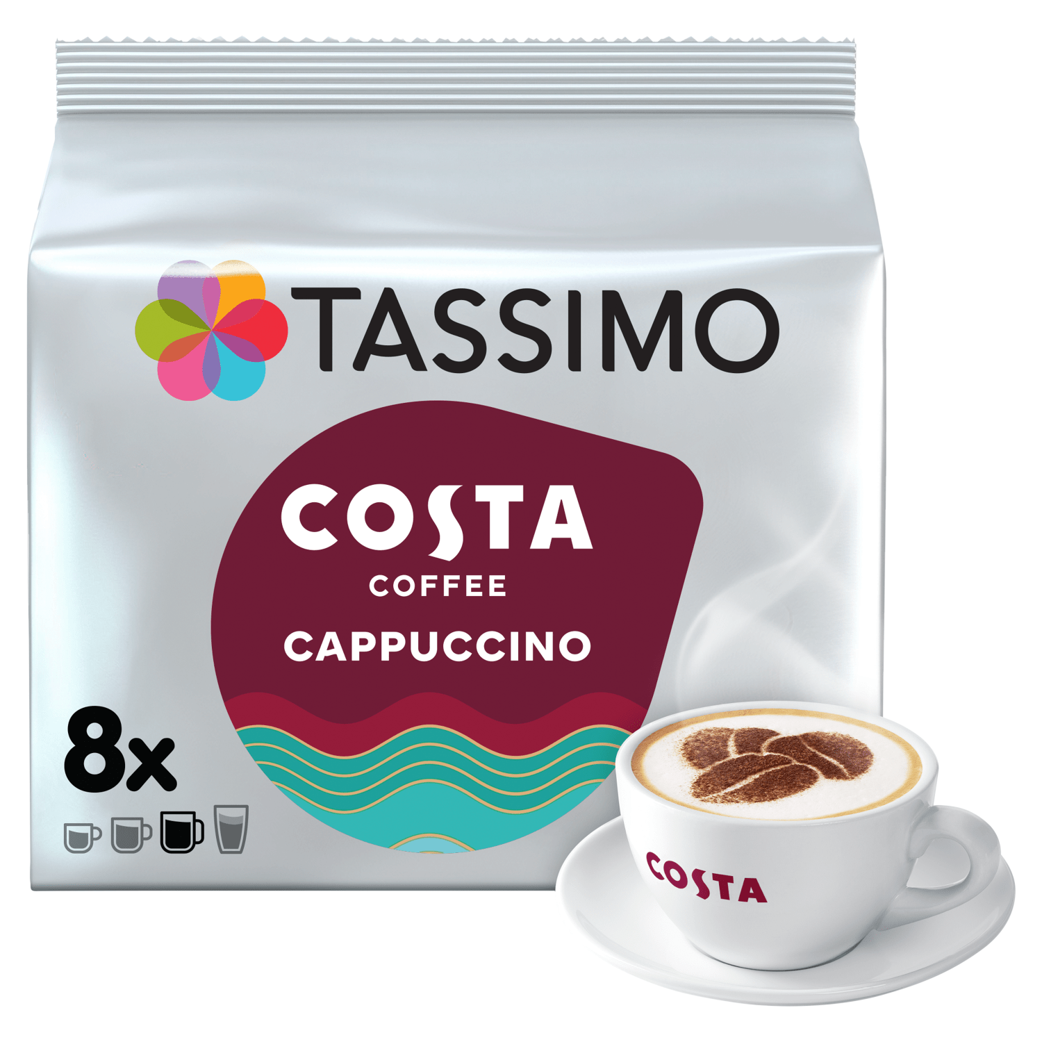 Tassimo 8 Costa Cappuccino 280g - UK Food & Drink - 8711000545324