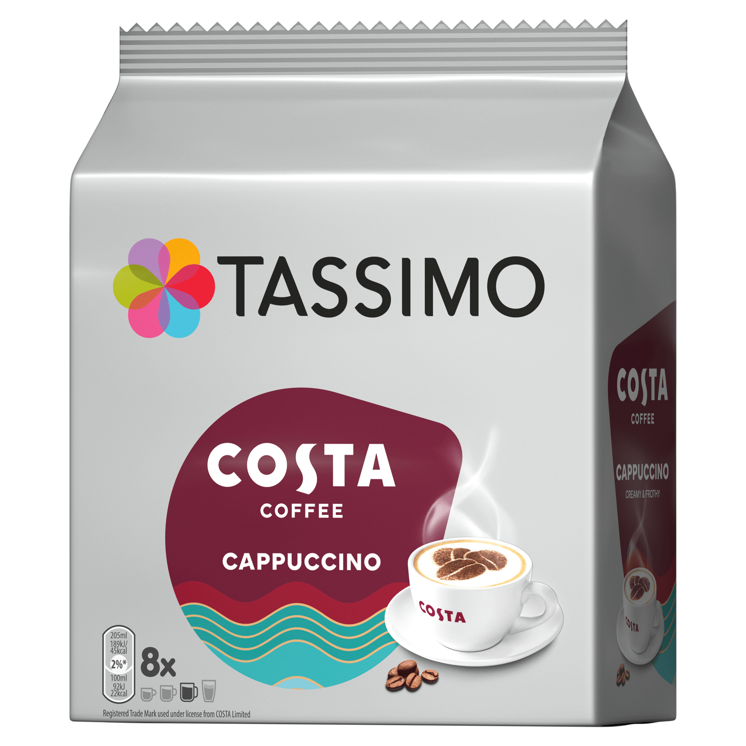 Tassimo 8 Costa Cappuccino 280g - UK Food & Drink - 8711000545324