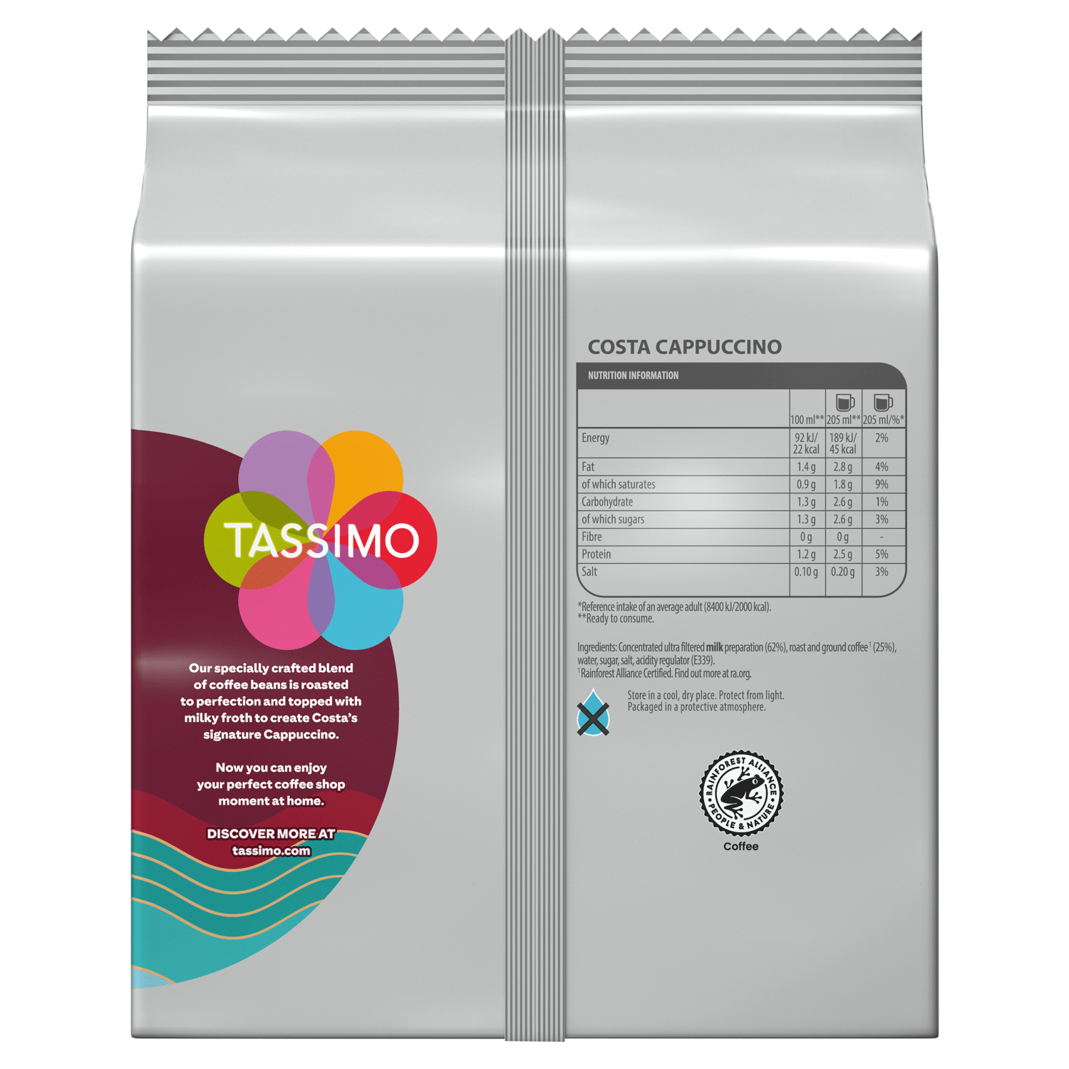 Tassimo 8 Costa Cappuccino 280g - UK Food & Drink - 8711000545324