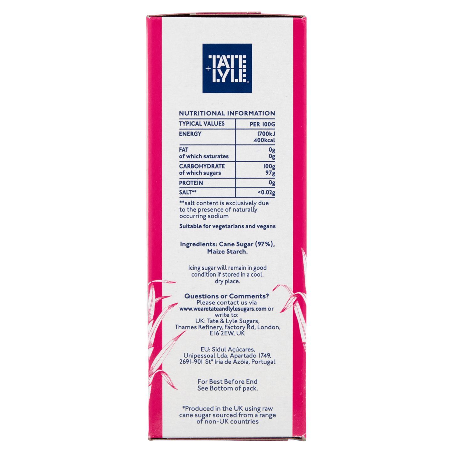 Tate & Lyle Cane Icing Sugar 500g - UK Food & Drink - 5010115822362