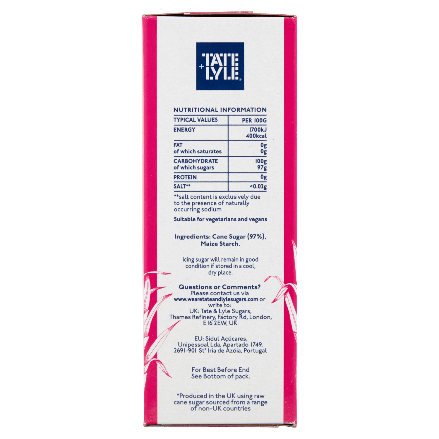 Tate & Lyle Cane Icing Sugar 500g - UK Food & Drink - 5010115822362