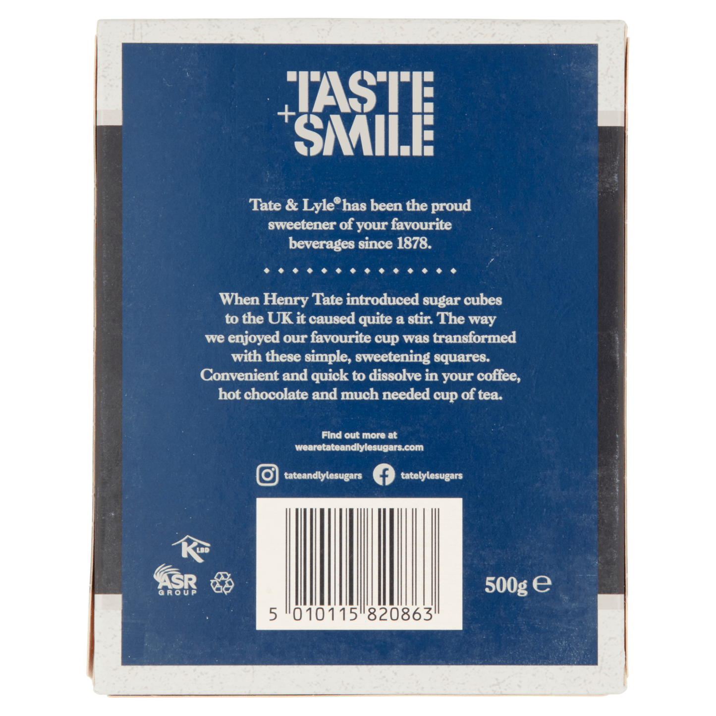 Tate & Lyle Fairtrade Cane Sugar White Cubes 500g - UK Food & Drink - 5010115820863