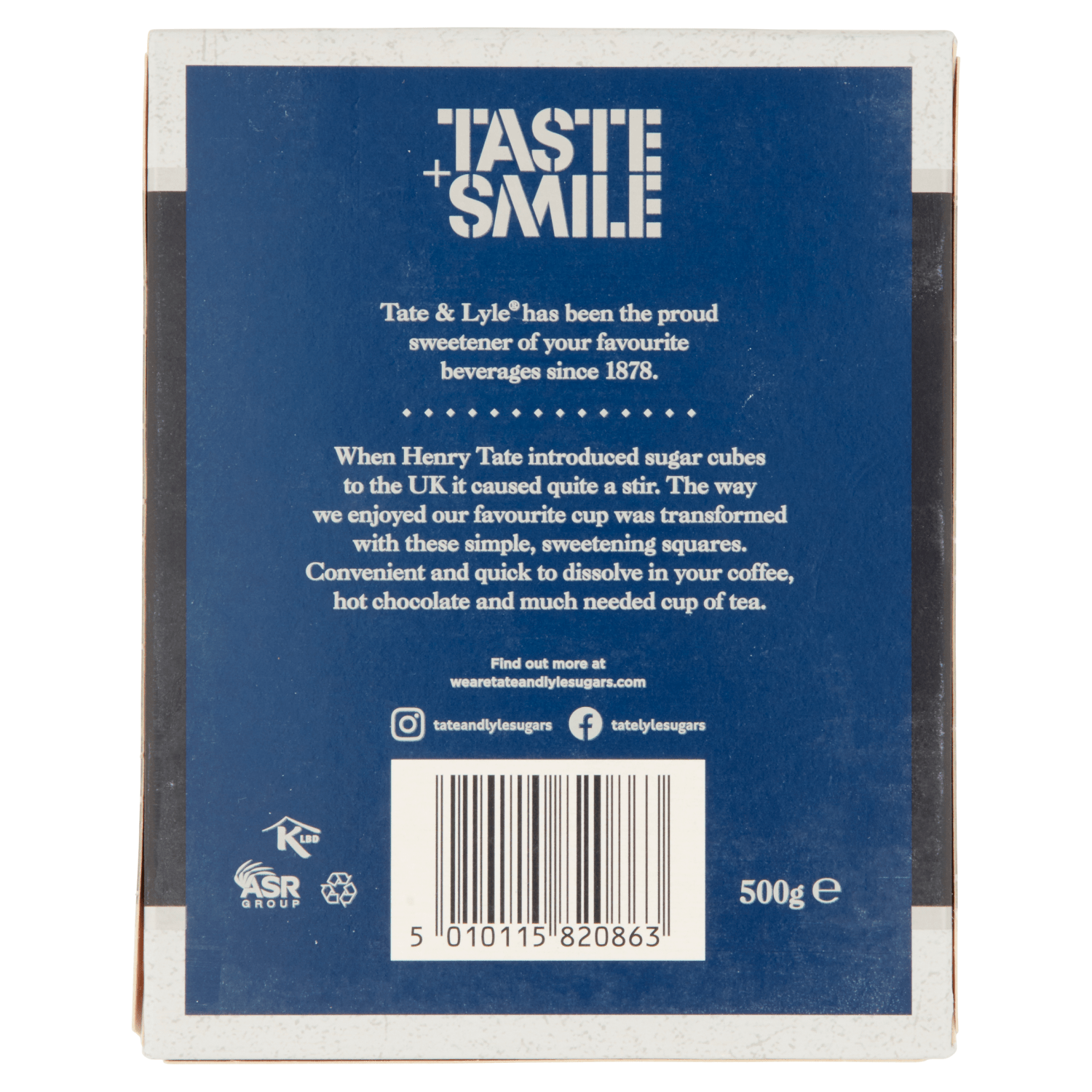 Tate & Lyle Fairtrade Cane Sugar White Cubes 500g - UK Food & Drink - 5010115820863