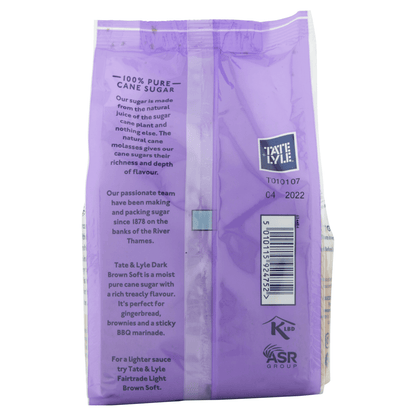 Tate & Lyle Fairtrade Dark Brown Soft Pure Cane Sugar 500g - UK Food & Drink - 5010115924752