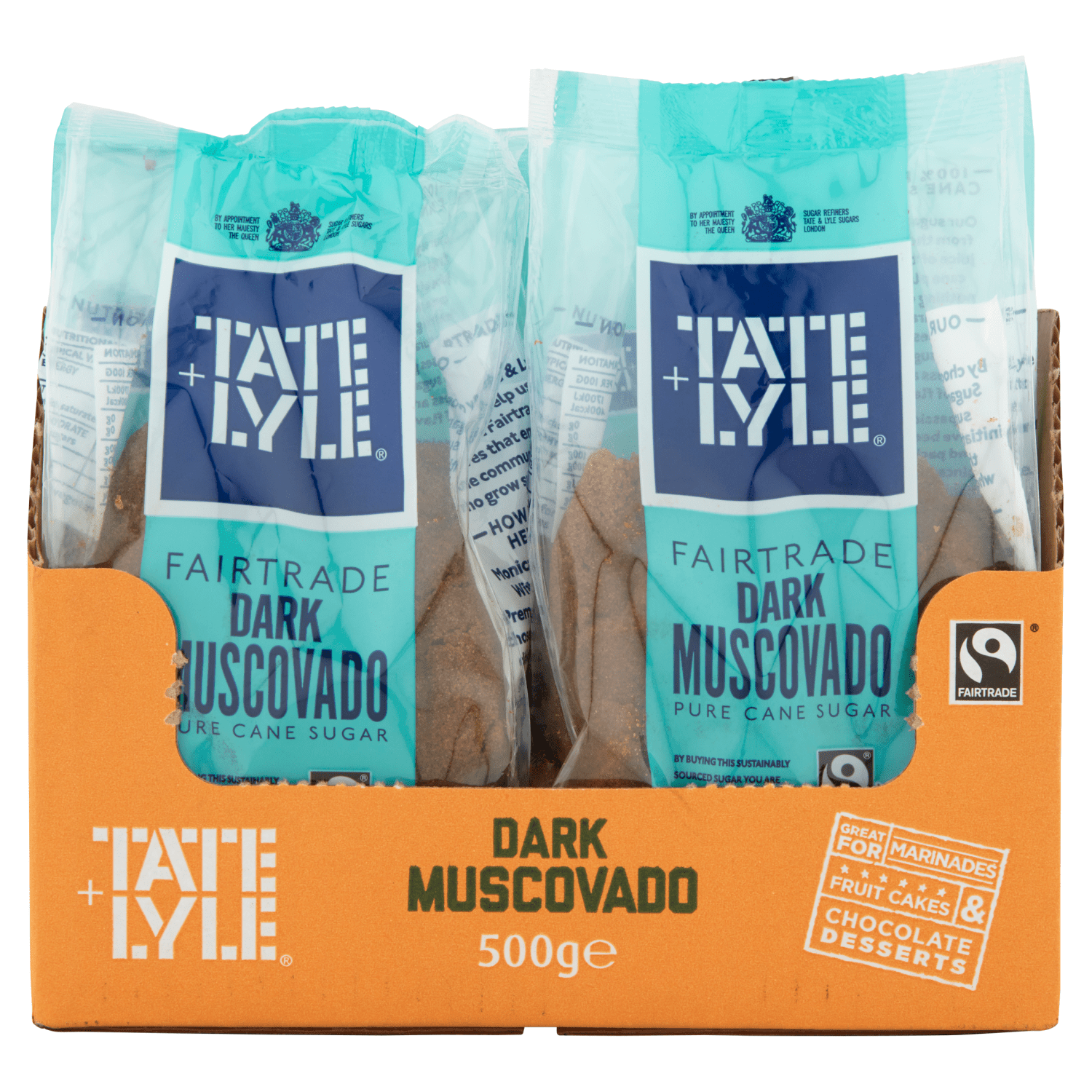 Tate + Lyle Fairtrade Dark Muscovado Pure Cane Sugar 500g - UK Food & Drink - 5010115822324