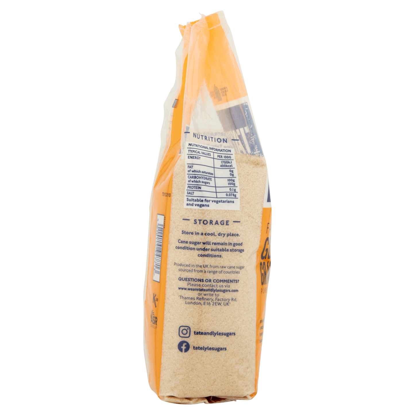 Tate & Lyle Fairtrade Golden Granulated Pure Cane Sugar 1kg - UK Food & Drink - 5010115947713