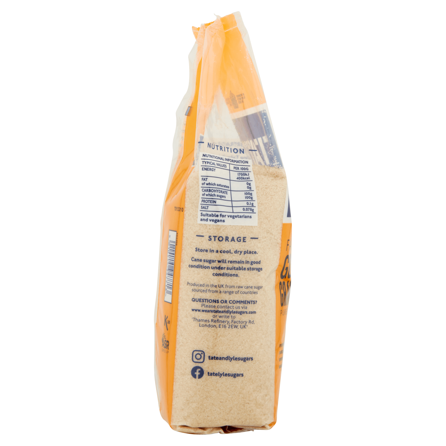 Tate & Lyle Fairtrade Golden Granulated Pure Cane Sugar 1kg - UK Food & Drink - 5010115947713
