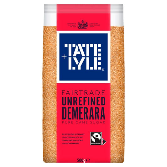 Tate & Lyle Fairtrade Unrefined Demerara Pure Cane Sugar 500g - UK Food & Drink - 5010115934386