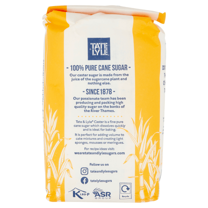 Tate & Lyle Pure Cane Caster Sugar 1kg - UK Food & Drink - 5010115822331