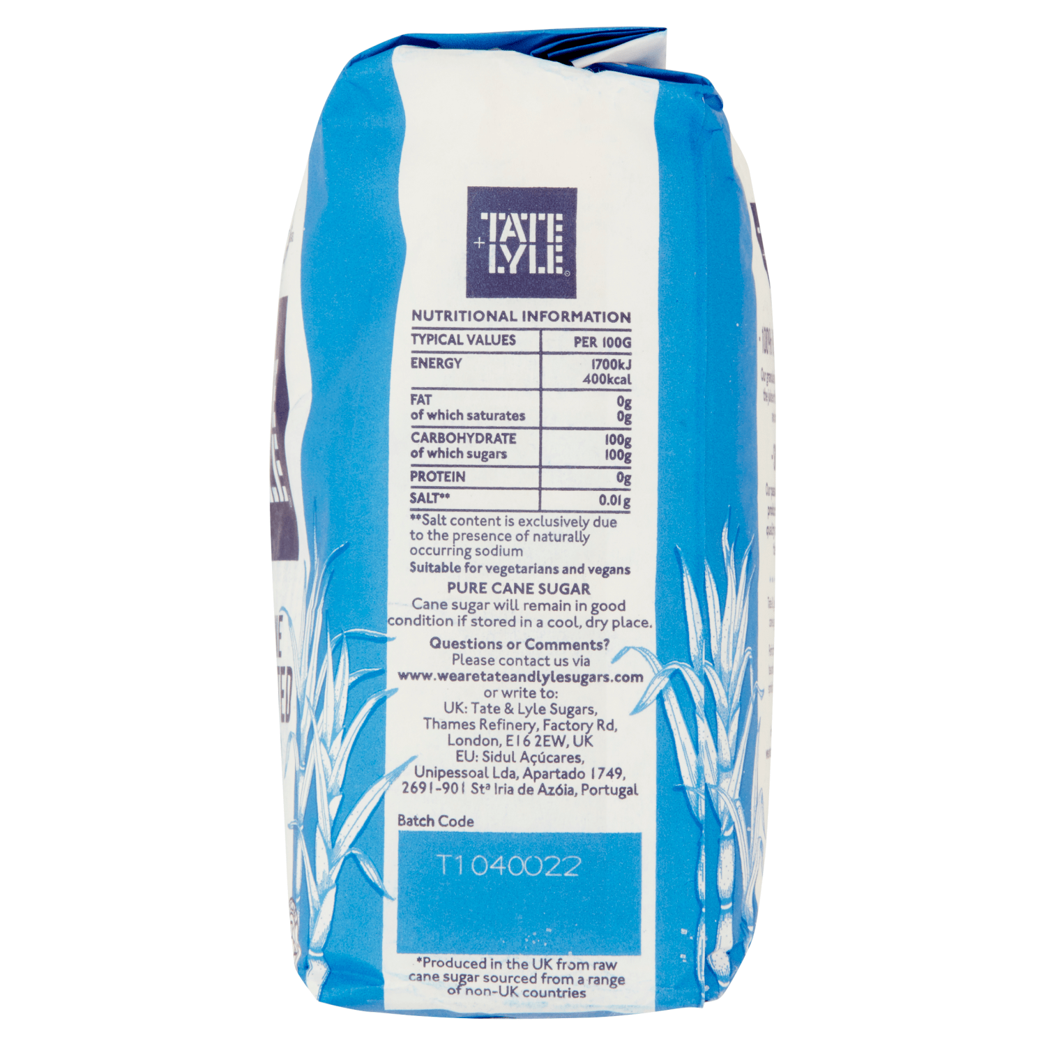Tate & Lyle Pure Cane Granulated Sugar 1kg - UK Food & Drink - 5010115910014