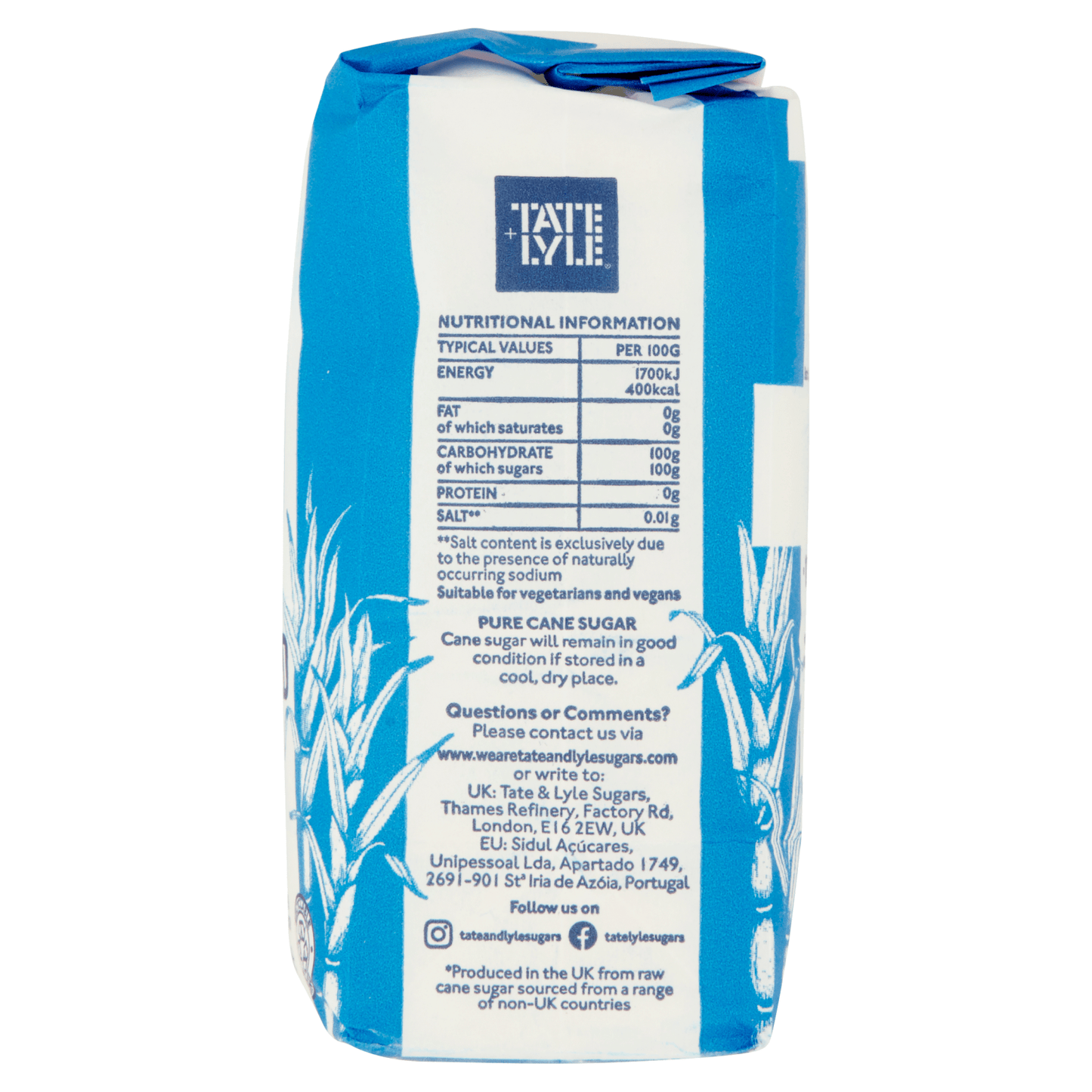 Tate & Lyle Pure Cane Granulated Sugar 500g - UK Food & Drink - 5010115913336