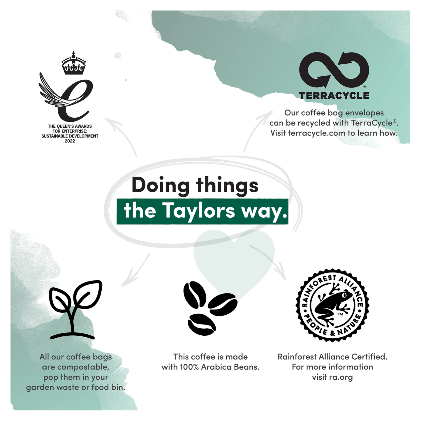 Taylors of Harrogate Decaff√© Coffee Bags 10 Enveloped Bags 75g - UK Food & Drink - 615357122482