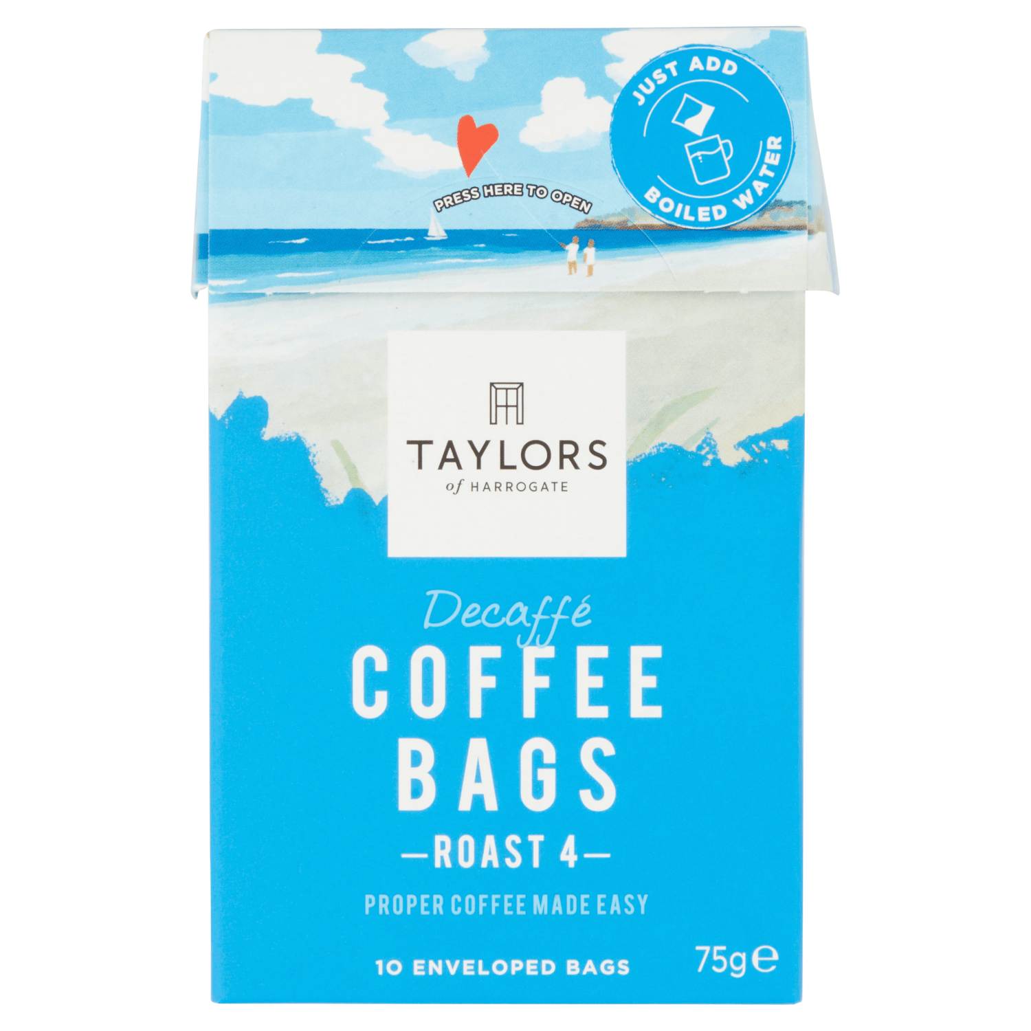 Taylors of Harrogate Decaff√© Coffee Bags 10 Enveloped Bags 75g - UK Food & Drink - 615357122482