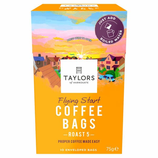 Taylors of Harrogate Flying Start Coffee Bags 10 Enveloped Bags 75g - UK Food & Drink - 615357123342