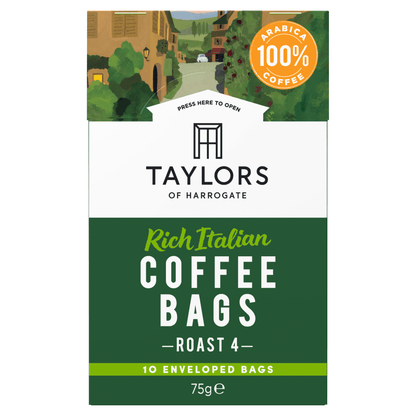 Taylors of Harrogate Rich Italian Coffee Bags 10 Enveloped Bags 75g - UK Food & Drink - 615357122468